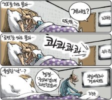 대선 만평 & 한국일보 여론조사