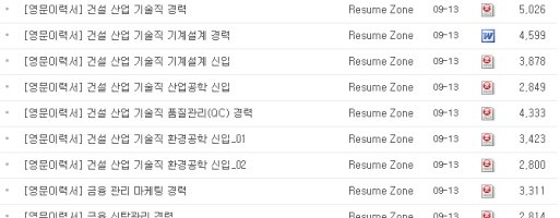 영문이력서다운3